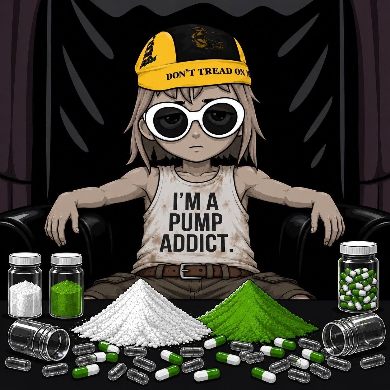 Pump addict taking the green pill