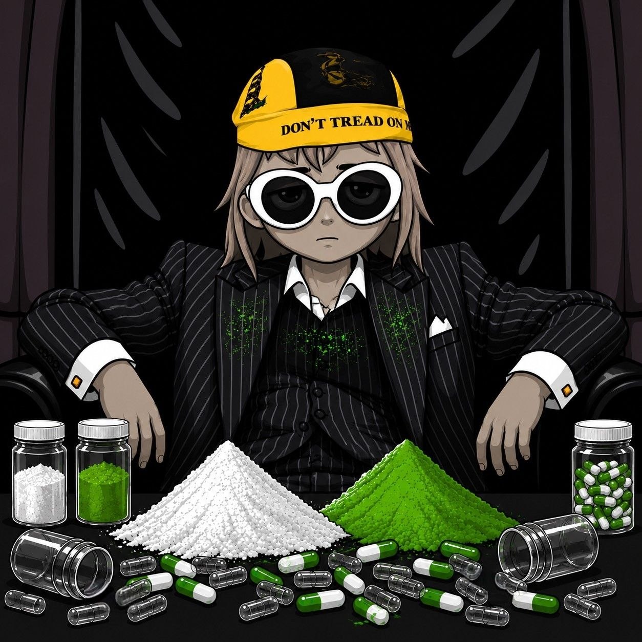 The addicted mastermind in a black suit behind the pump formula